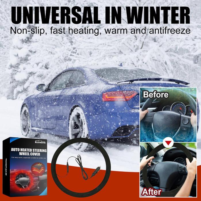 Heated steering wheel covers for winter