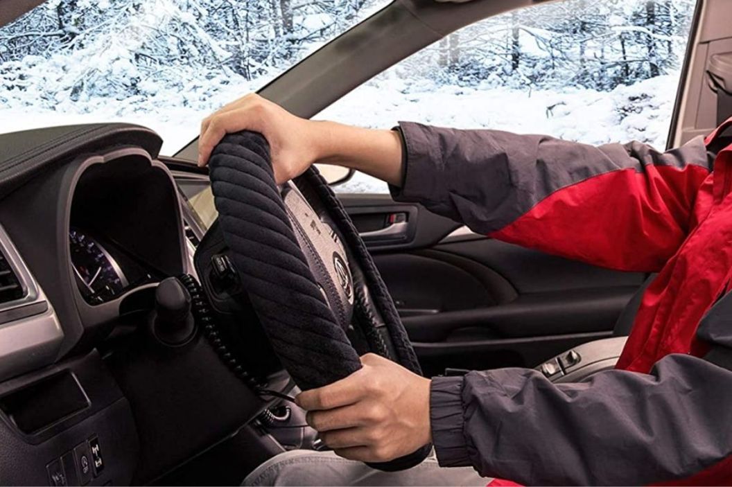 Heated steering wheel covers for winter